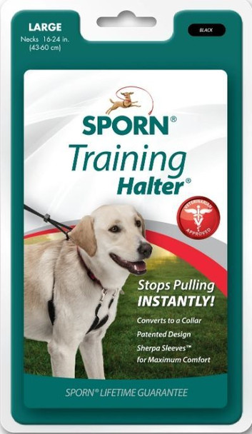 Sporn Original Training Halter for Dogs - Black Large