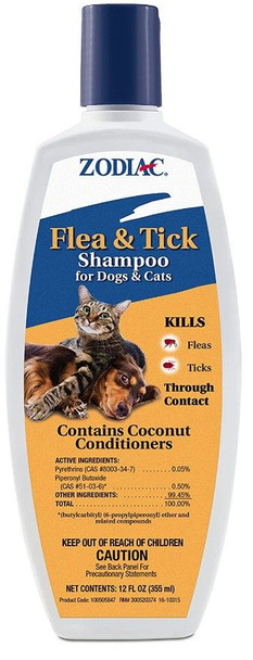Zodiac Flea & Tick Shampoo For Dogs & Cats 12 oz
