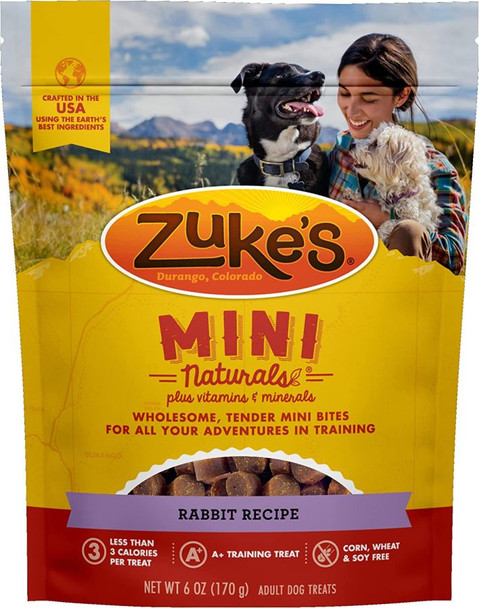 Zukes Mini Naturals Dog Treat - Wild Rabbit Recipe 6 oz