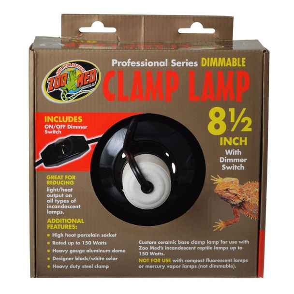 Zoo Med Professional Series Dimmable Clamp Lamp - Black 8.5 Diameter