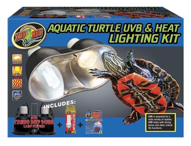Zoo Med Aquatic Turtle UVB & Heat Lighting Kit Lighting Combo Pack