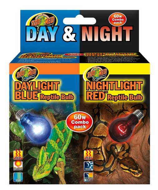 Zoo Med Day & Night Reptile Bulbs Combo Pack 60 Watts - Combo Pack