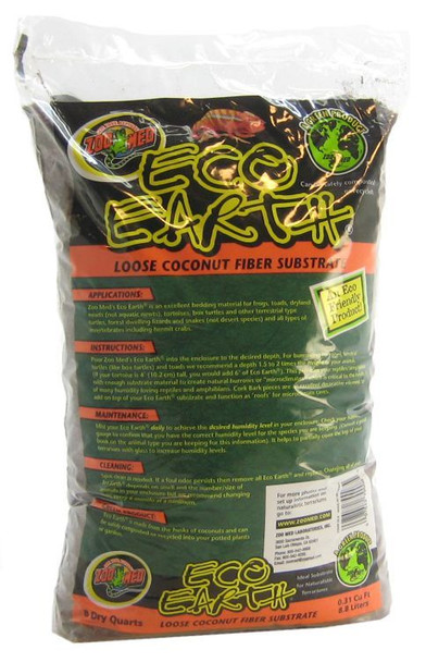 Zoo Med Eco Earth Loose Coconut Fiber Substrate 8 Quarts