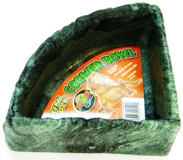 Zoo Med Repti Rock Corner Bowl Large (9 Long x 9 Wide)