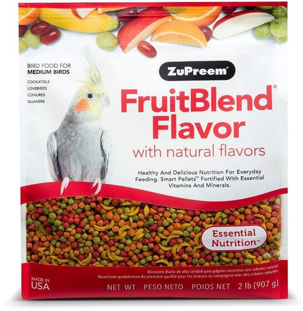ZuPreem FruitBlend Flavor Bird Food for Medium Birds 2 lbs