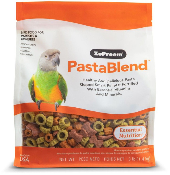 ZuPreem PastaBlend Pellet Bird Food for Parrot and Conure 3 lbs