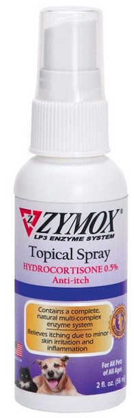 Zymox Topical Spray with Hydrocortisone for Dogs and Cats 2 oz