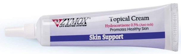 Zymox Skin Support Topical Cream with Hydrocortisone for Dogs and Cats 1 oz