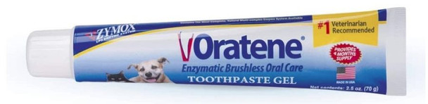 Zymox Oratene Enzymatic Brushless Toothpaste Gel for Dogs and Cats 2.5 oz