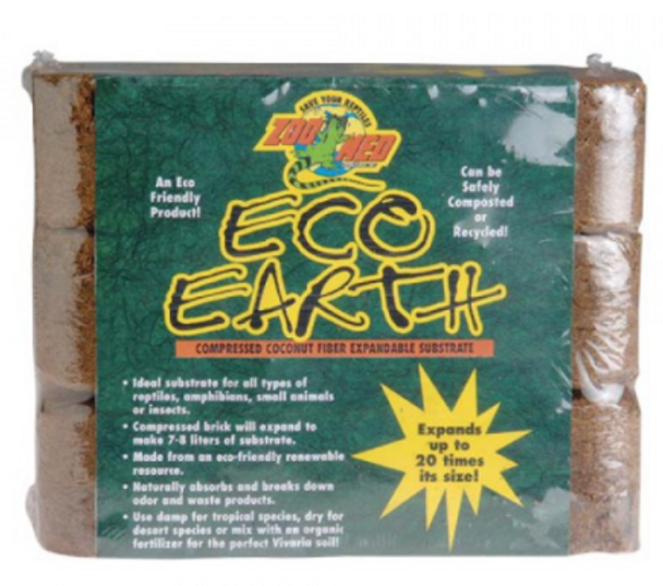 Zoo Med Eco Earth Coconut Fiber Substrate - 3 Bricks - 0207