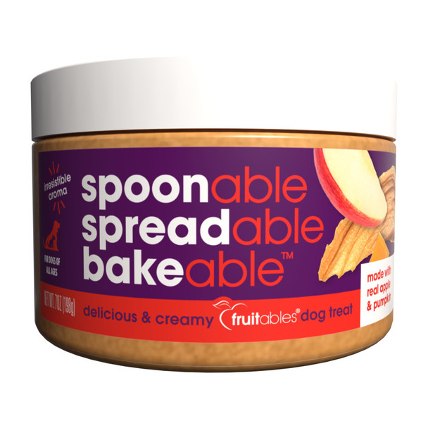 <body><p>Fruitables Spreadables -are made with real ingredients all human grade ingredient 100% natural gluten, vegan, xylitol,palm oil FREEcan be spread on favorite toy, or a medication, bake your dogs cookies with Spreadables</p><ul><li>Made with human grade real ingredients</li> <li>100% natural</li> <li>Gluten, vegan, xylitol,palm oil FREE</li> <li>Can be spread on favorite toy, or a medication, or bake your dogs cookies with Spreadables</li></ul></body>