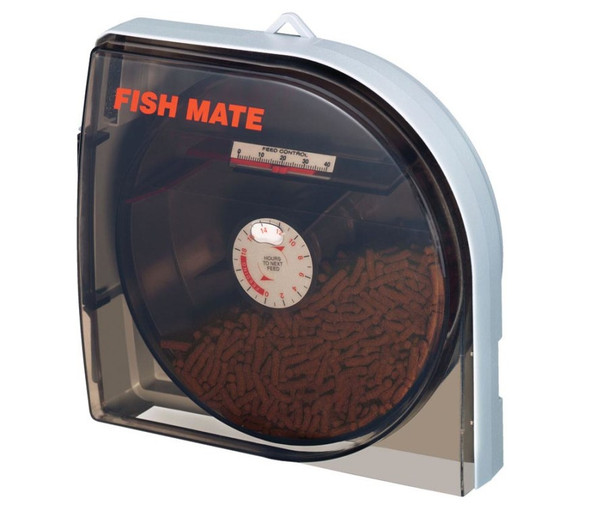 <body><p>This Fish Mate P21 Pond Fish Feeder is ideal for ponds and large aquariums. It will dispense food slowly over a 5 hour period so your fish can eat as they do in the wild, over a period of time. This keeps fish active and reduces the danger of overfeeding. Automatic Daily Feeding; Suitable for all Foods; Adjustable Feed Quantity and Timing; Feeds between 8 meals for large ponds to 40 meals for small aquariums.</p></body>