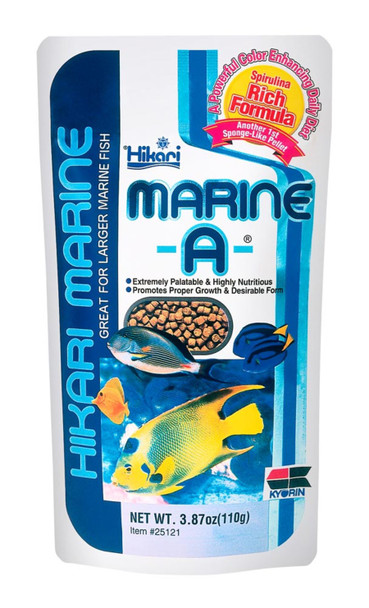 <body><p>Hikari Tropical Marine A is a specifically developed daily diet for Large Marine Fish. Tropical Marine A contains seaweed meal, pure-cultured Spirulina and essential fatty acids to meet the specific nutritional requirements of most reef inhabitants while helping support a healthy immune system. Hikari Tropical Marine A helps promote beautiful colouring amoungst your marine fish. Highly digestible, low waste - Slowly sinking food</p></body>