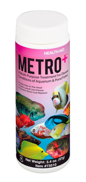 <body><p>Hikari Metro+ Plus is a powdered formula that was developed to offer the hobbyist an effective way to treat lateral line and hole-in-the-head diseases suffered by their pond, freshwater or marine fishes. This revolutionary, extremely safe and super effective Hikari Metro plus health aid offers you benefits no other similar medication can. Treats hole in the head Treats lateral line desease Works systemically & contains slime-coat replacer</p></body>