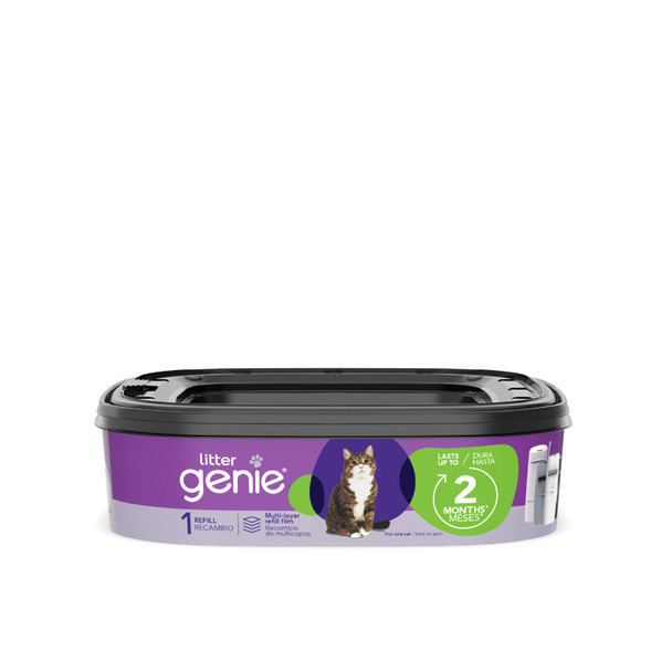 <body><p>The Litter Genie Standard Refill 1 packs offers 14ft of bags that can last up to 2 months for one cat. Made with a multi-layer refill that blocks odors and keeps your home fresh and clean. Cleaning your cat litter has never been so fast and easy.</p><ul><li>Ultimate odor control - The pail comes with a multi-layer refill bag with odor-locking barrier technology that prevents odor from escaping</li> <li>Easy to use - Refills are easy to insert, easy to dispose of.</li> <li>Flexible - Square refill contains continuous film, allowing you to cut and tie it to any length</li> <li>Long-lasting - One refill lasts up to 2 months for one cat. </li> <li>Compatible With: Standard Pail, Plus Pail, XL Pail</li></ul></body>