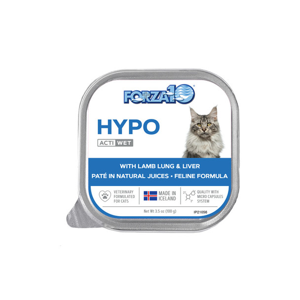 <body><p>Actiwet Hypoallergenic is a nutritional tool in case of food sensitivities. It is effective alone or with Active dry food.</p><ul><li>Forza10 Actiwet Hypoallergenic is designed to help provide physical well-being in cats in all life stages</li> <li>Pomegranate, papaya, and turmeric are added to help support daily maintenance and optimal health</li> <li>Free from the bad stuff; never any GMOs, by-products, corn, wheat, soy, artificial colors, or flavors</li></ul></body>