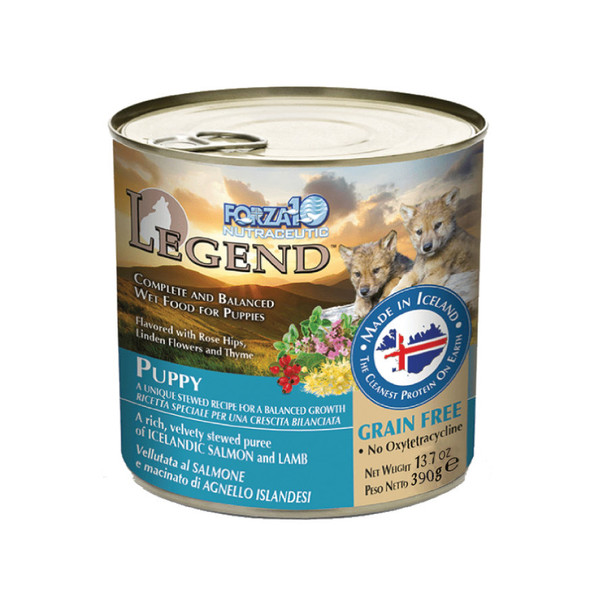 <body><p>Forza10 Legend Puppy Wet is a delicious, grain-free recipe designed to help support a puppy's strength and growth.</p><ul><li>Grain-free recipe designed to help support a puppy's strength and growth</li> <li>Never any GMOs, by-products, corn, wheat, soy, artificial colors, or flavors</li></ul></body>