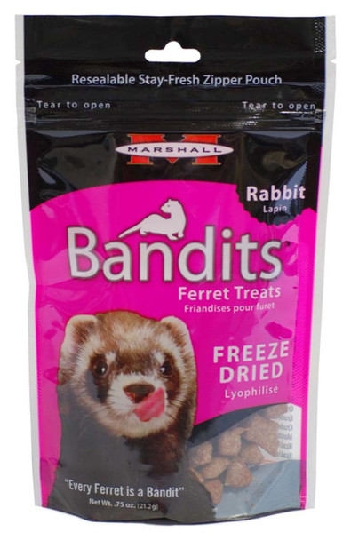 <body><p>Your ferret will love these crunchy, natural treats made with 100% whole raw rabbit. Loaded with protein and natural flavor, these unique treats are created by a delicate freeze-drying process that preserves the nutritional value of fresh rabbit meat. Shaped into bite-sized pieces, they are the perfect size for ferret snacking. Grain and Gluten Free. No Artificial Preservatives. Rich in Protein and Amino Acids.</p></body>