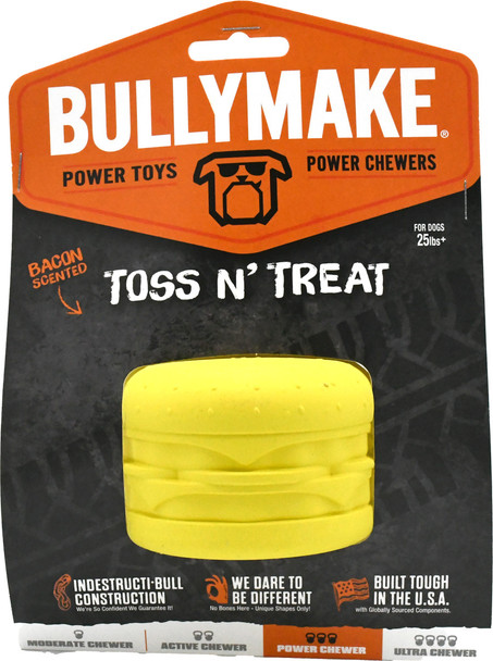 <body><p>BULLYMAKE poses a simple question. Why waste precious time and money buying dog toys that are too easily destroyed and wrong for your pet? You shouldnâ€™t! BULLYMAKE has been around since 2014 with a special mission: keep power chewing dogs (and their parents) happy and satisfied. The way BULLYMAKE does this is by designing and manufacturing unique, highly durable toys right here in the USA. All BULLYMAKE toys are made to withstand the most extreme chewer!</p><ul><li>Highly durable toy</li> <li>Manufactured right here in the USA</li> <li>All BULLYMAKE toys are made to withstand the most extreme chewer</li></ul></body>