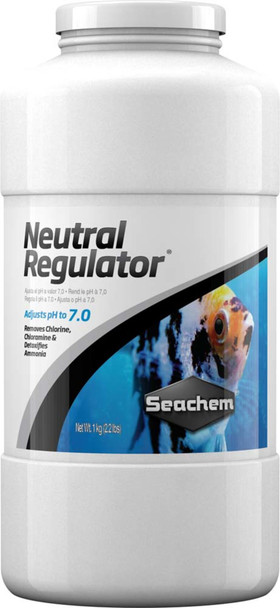 <body><p>Neutral RegulatorÂ® adjusts pH to neutral (pH 7.0) from either a low or high pH and maintains it there. It softens water by precipitating calcium and magnesium while removing any chlorine, chloramine, and detoxifying ammonia. The use of Neutral RegulatorÂ® makes other conditioning unnecessary. To lower pH below 7.0 use Neutral RegulatorÂ® with Acid Regulator (or Discus BufferÂ®). To raise pH above 7.0 use with Alkaline Regulator. All of these products will enhance and stabilize the freshwater aquarium environment. For further freshwater environment enhancement, use Fresh Trace to restore the proper level of trace elements and feed NutriDietÂ® Tropical Flakes for thriving, healthy freshwater community fish.</p></body>