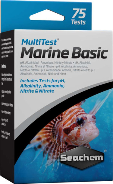 <body><p>This kit combines the Marine pH & Alkalinity, Ammonia, and Nitrite & Nitrate kits into one kit. MultiTest Marine Basic performs over 75 tests and contains reference samples for validation.</p></body>