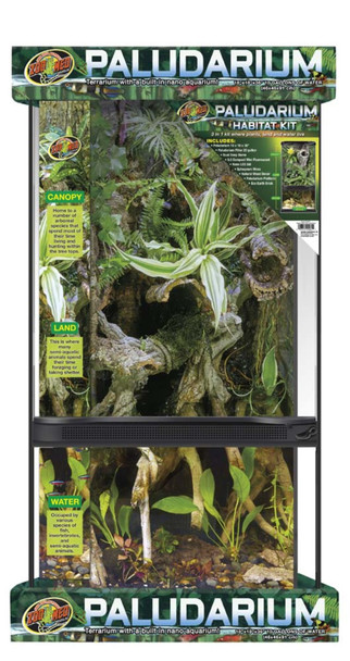 <body><p>Paludarium - Terrarium with a built in nano aquarium! Features: Water tight base allows you to add a pond or water pool thus incorporating a beautiful water feature with or without a waterfall. Holds up to 4 gallons of water. Front and top ventilation for natural air flow inside terrarium. Full front glass opening door with snap closure. Lockable door for safety and security.</p></body>