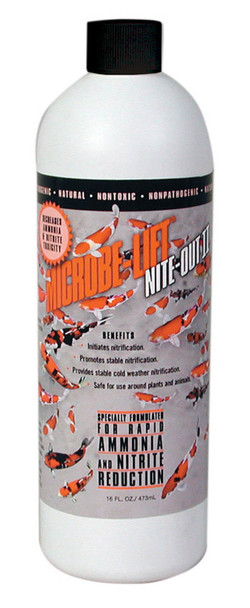 <body><p>Microbe-Lift Nite-Out II is a concentrated blend of Nitrosomonas and Nitrobacter species. Will rapidly work to reduce ammonia and nitrite which have built up in the system due to stress or steep increases in bioloading. Its highly specialized microbial consortium of nitrifying cultures are specially formulated to eliminate ammonia via a natural biological process termed nitrification. The cultures contained in this product will establish promote or stabalize and maintain nitrification in pond waters eliminating the toxic effect of ammonia.</p><ul><li>Nite-Out II</li></ul></body>