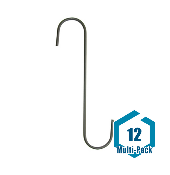 This item is a multi-pack, which includes (12) Panacea Garden S Hooks - 12 in. Use them to hang bird feeders, hanging baskets, or wind chimes on one end and hook the other over a gutter, small branch, or trellis. They are powder-coated for added durability.<br/><br/>