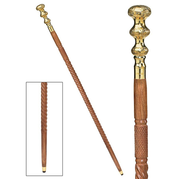 Practical and stylish, our walking stick is a required accessory almost any time we venture from home. Its renewed popularity prompted us to bring you this exclusive classic from a premier manufacturer. Our collectible, polished hardwood stick boasts a high-quality polished brass handle.  This decorative walking stick is not weight bearing and is not intended for orthopedic use.  Approx. 34-36H