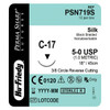 Hu-Friedy Perma Sharp Sutures, Silk, Size 5-0, Black, Non-Absorbable, 18", C-17, 3/8 Circle, 12/bx