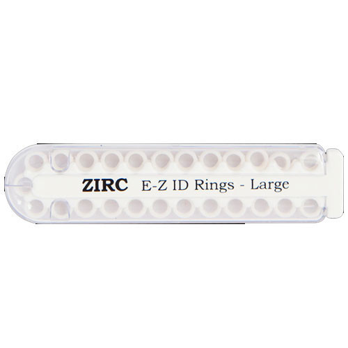 Zirc E-Z ID Rings Large, Gray, 25pk