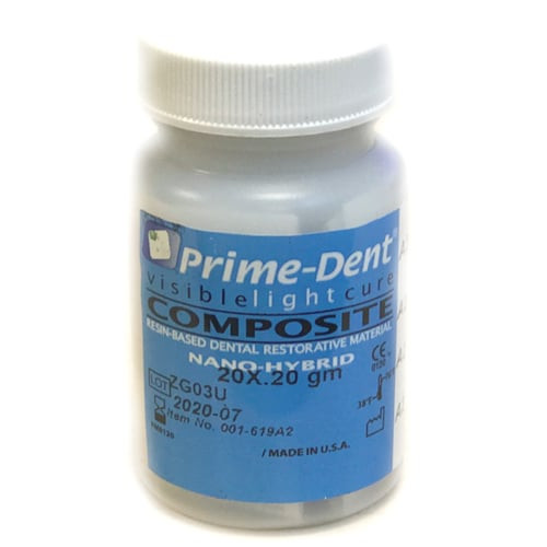 Prime-Dent VLC Nano-Hybrid Composite, A2, 0.2g Compules, 20/bottle Prime-Dent VLC Nano-Hybrid Composite, A2, 0.2g Compules, 20/bottle
