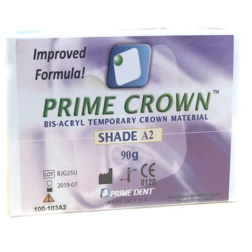Prime-Dent Prime-Crown Temporary Crown Material Kit, B1, 90g Cartridge with 20 Mixing Tips
