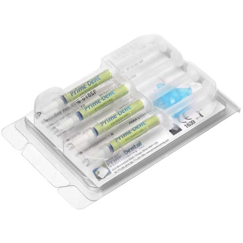 Prime-Dent Blue Etchant Gel 37% Phosphoric Acid Syringe Kit, 4 x 1.2ml Syringe & 8 Tips