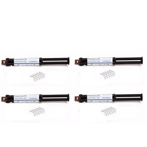 Prime-Dent Dual Cure Core Build-Up Material, A2, 4 x 10g Syringes with 20 Tips