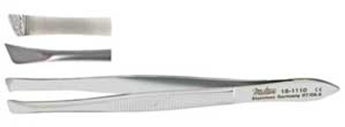 Miltex 3.5" Bergh Cilia Forceps, 5 mm Wide Diagonal Jaws With Horizontal Serrations, ea