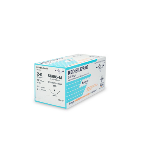 Myco Reli Pro Suture, Size 2-0, Redisilk, Black, Braided, 18", YFS, 12/bx (N664-30L-MV) Myco Reli Pro Suture, Size 2-0, Redisilk, Black, Braided, 18", YFS, 12/bx (N664-30L-MV)