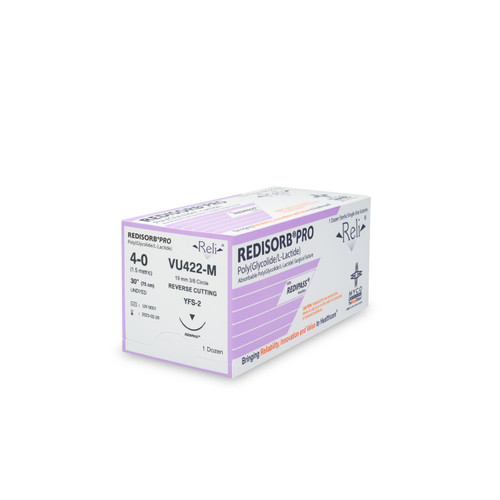 Myco Reli Pro Suture, Size 4-0, Redisorb, Undyed, Braided, 30", YFS-2, 12/bx (VU441-M)