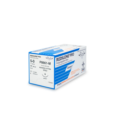 Myco Reli Pro Suture, Size 5-0, Redilene, Blue, Monofilament, 18", YFS-2, 12/bx (P1013-M) Myco Reli Pro Suture, Size 5-0, Redilene, Blue, Monofilament, 18", YFS-2, 12/bx (P1013-M)