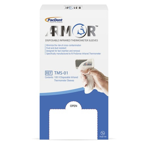Pac-Dent Armor Disposable Infrared Thermometer Sleeves, 100/bx