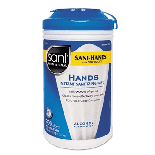 PDI Sani-Hands Instant Hand Sanitizing Wipe, 7½" x 5", 300/can P92084 PDI Sani-Hands Instant Hand Sanitizing Wipe, 7½" x 5", 300/can P92084