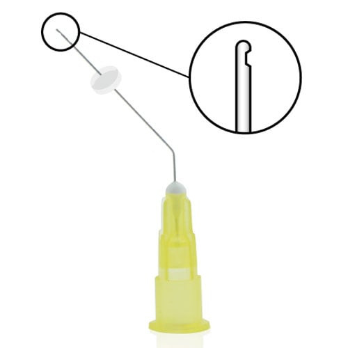 Pac-Dent OptiProbe Needle Tips with Single Sideport Irrigator Tips, 27 Ga., 21 mm tip length, Yellow, 20/pk