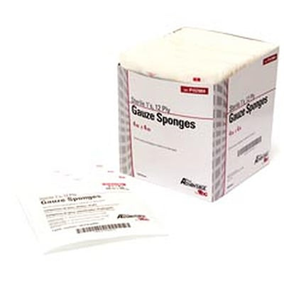 Pro Advantage Gauze Sponge, 1s, 4" x 4", 12-Ply, Sterile, 100/bx, 12 bx/cs