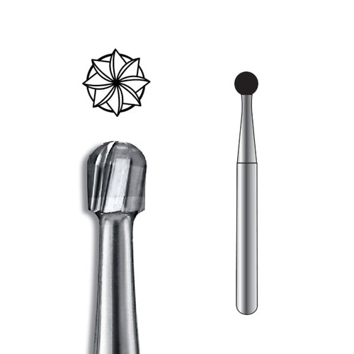 Pac-Dent Carbide Bur RA-7 Round Latch-Type, Clinic Pack, 100/pk