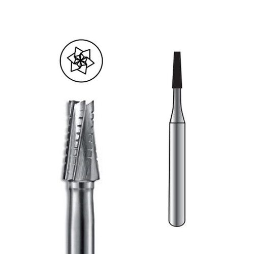 ODS Precision Carbide Bur HP-700, Taper Fissure Cross-Cut, 5/pk