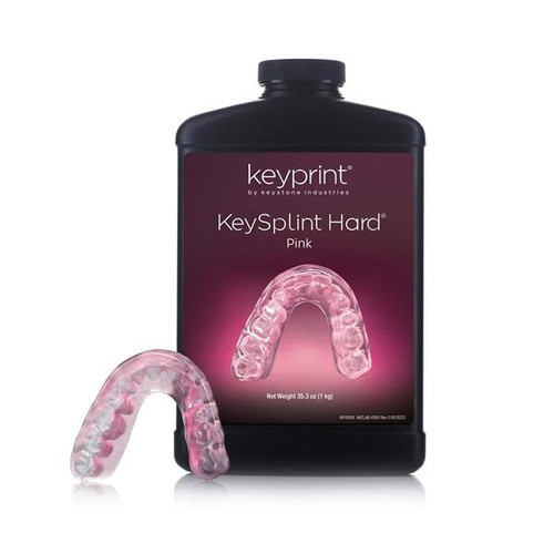 KeyPrint KeySplint Hard Biocompatible 3D Printing Resin, Pink, 1 kg/bottle