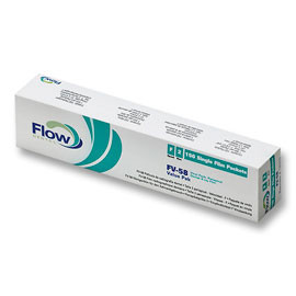 Flow Xpress FV-58 F-Speed Periapical X-Ray Film, Adult Size 2, Single-Film Vinyl Packets, Value-Pak, 150/bx