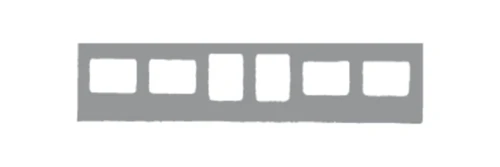 Flow Grip Right X-Ray Film Mounts, Plastic, Translucent, 6 Windows: 4 Horizontal and 2 Vertical, Size 2, 100/bx