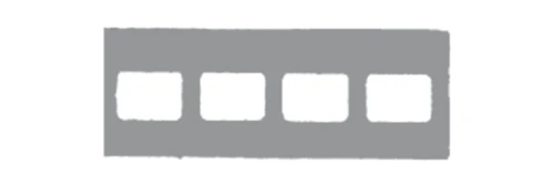 Flow Grip Right X-Ray Film Mounts, Plastic, Translucent, 4 Horizontal Windows, Size 0, 100/bx