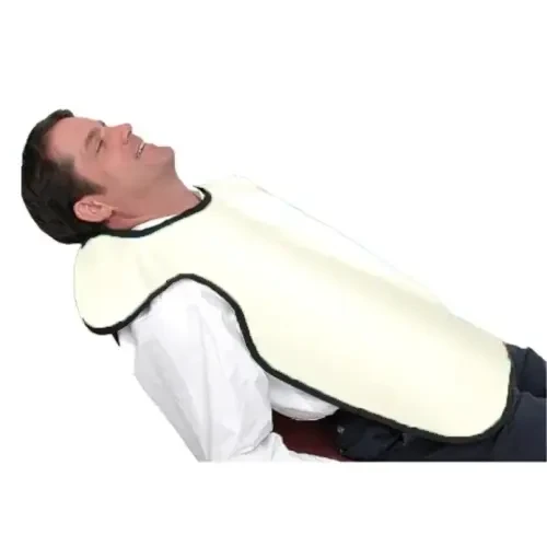 Flow Adult Lead Bib X-Ray Apron, without Collar, 0.3 mm, 24" x 26", Antimicrobial Beige, ea